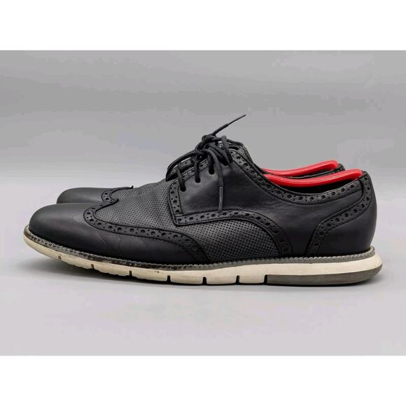 Cole Haan Grandsprint Wingtip ll Oxford Shoes Black Leather C20404 Size 10 M main image 4